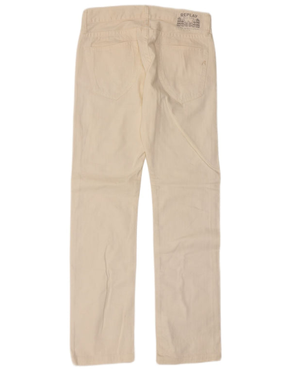 Replay Jeans reto masculino W30 L34 algodão bege