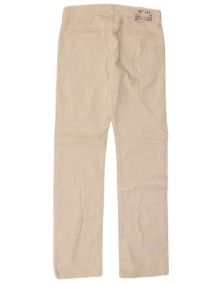 Replay Jeans reto masculino W30 L34 algodão bege