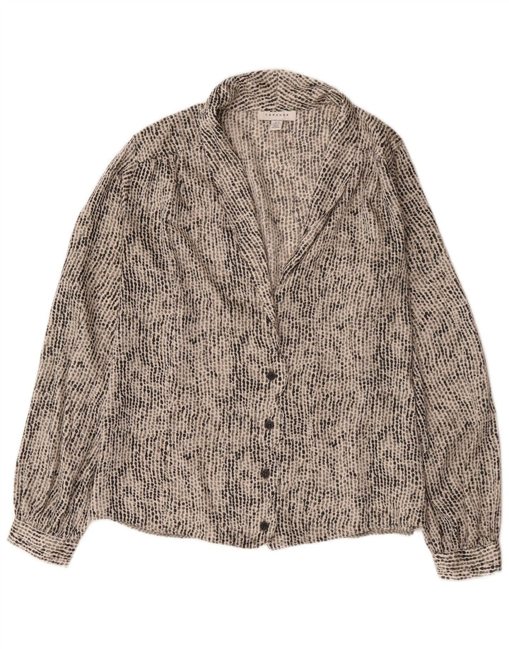 Topshop blusa feminina oversized UK 6 XS multicolorida manchada