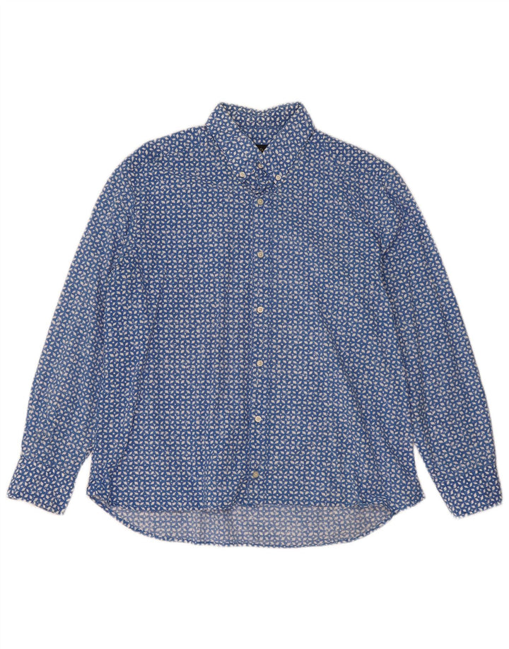 Camisa masculina MASSIMO DUTTI grande azul manchada