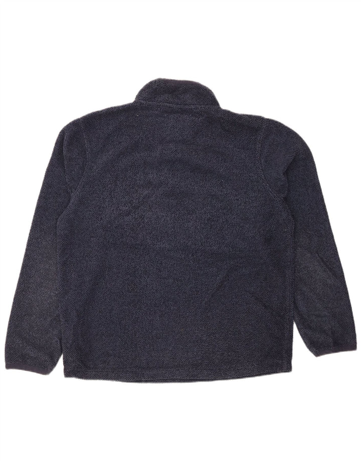 WEIRD FISH Suéter masculino com zíper e gola grande poliéster azul marinho