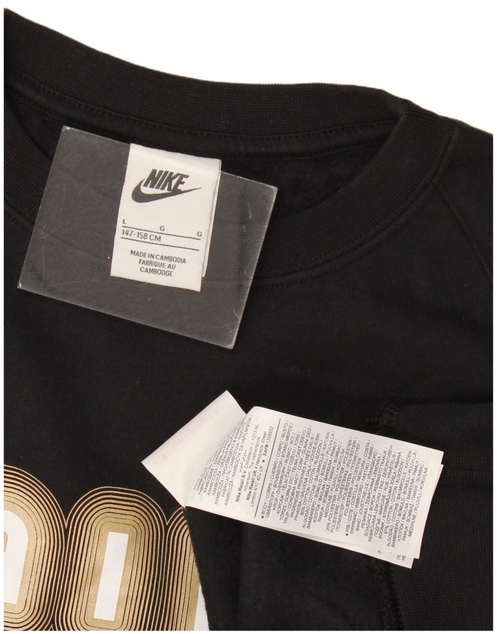Suéter Nike Boys Air Graphic 12-13 anos grande preto poliéster
