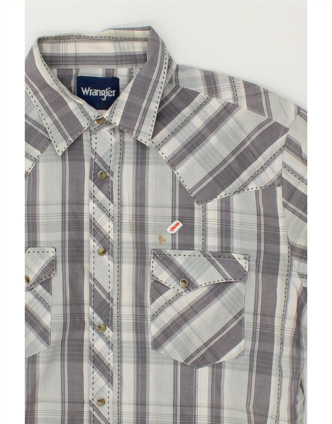 WRANGLER Mens Shirt Medium Grey Check Cotton Vintage Wrangler and Second-Hand Wrangler from Messina Hembry 