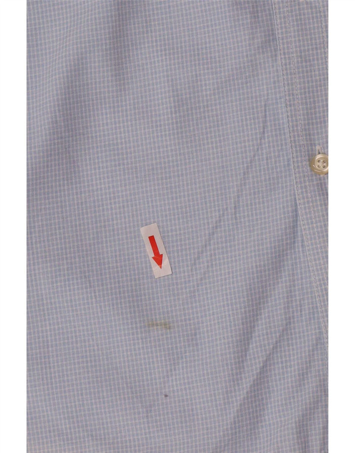 Camisa masculina de manga curta Chaps Easy Care XL azul xadrez algodão