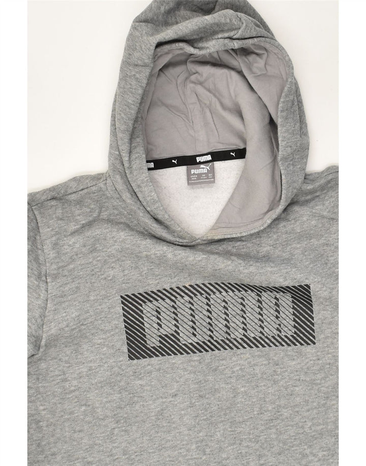 PUMA Boys Graphic Hoodie Jumper 11-12 Years Grey Cotton | Vintage Puma | Thrift | Second-Hand Puma | Used Clothing | Messina Hembry 