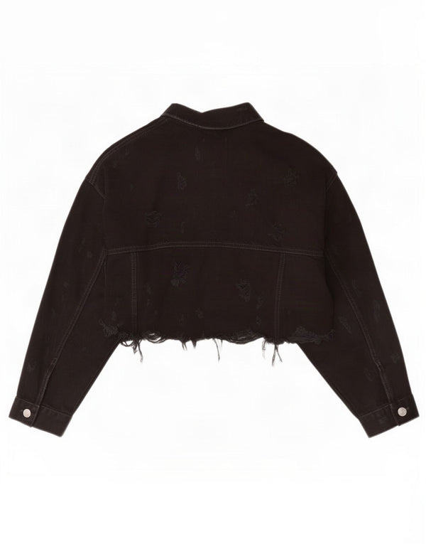 Jaqueta jeans feminina Zara UK 12 médio preto