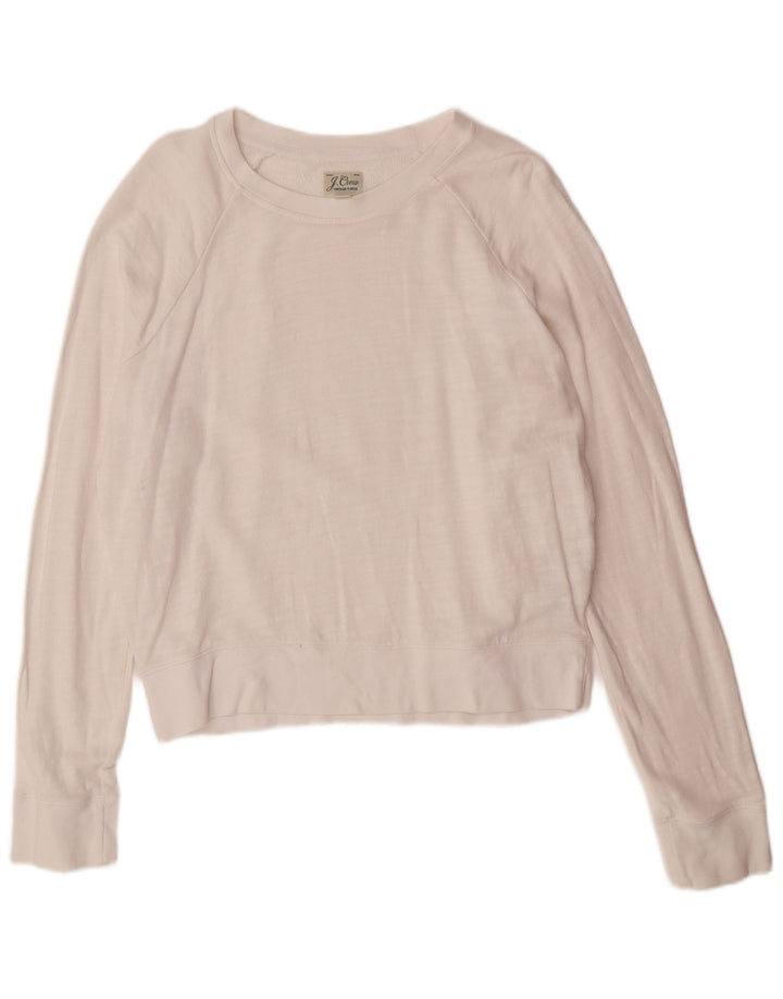 J. CREW Suéter feminino oversized UK 10 pequeno algodão branco