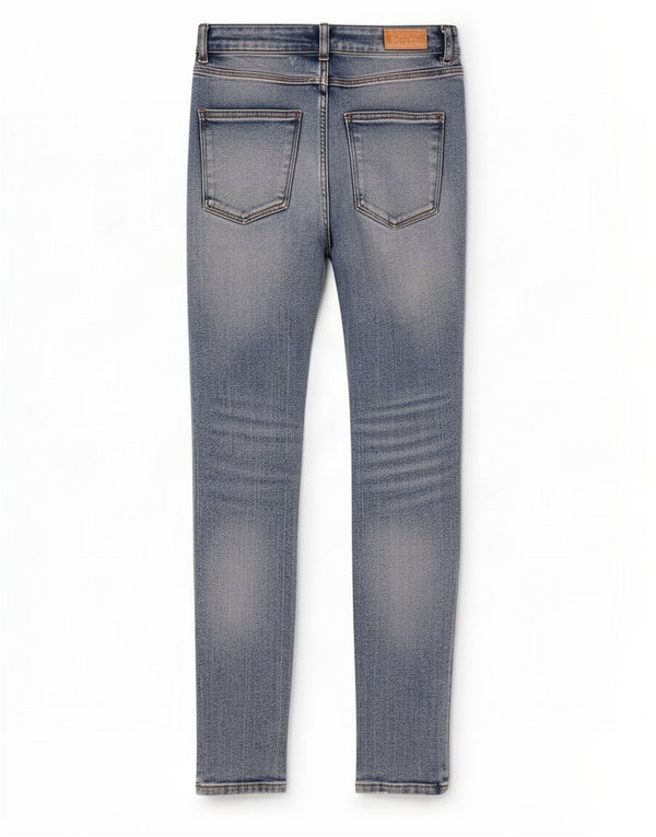 Calça jeans skinny feminina Zara cintura alta desgastada UE 38 pequena W28 L28 azul