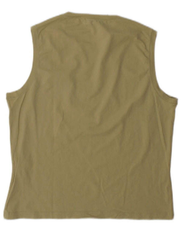 Colete feminino Sportmax Top UK 14 grande algodão cáqui