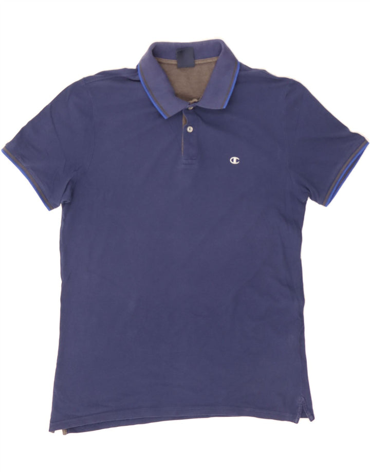 CHAMPION Mens Polo Shirt Large Navy Blue Cotton Vintage Champion and Second-Hand Champion from Messina Hembry 