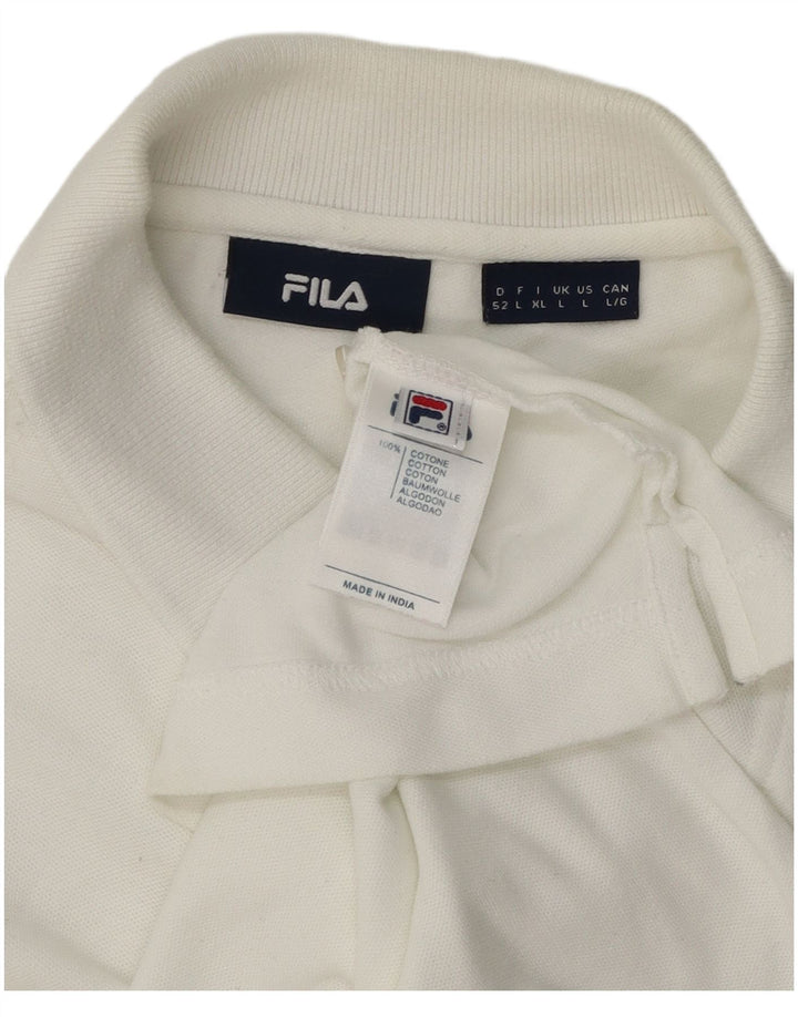 Camisa polo masculina FILA grande algodão branco