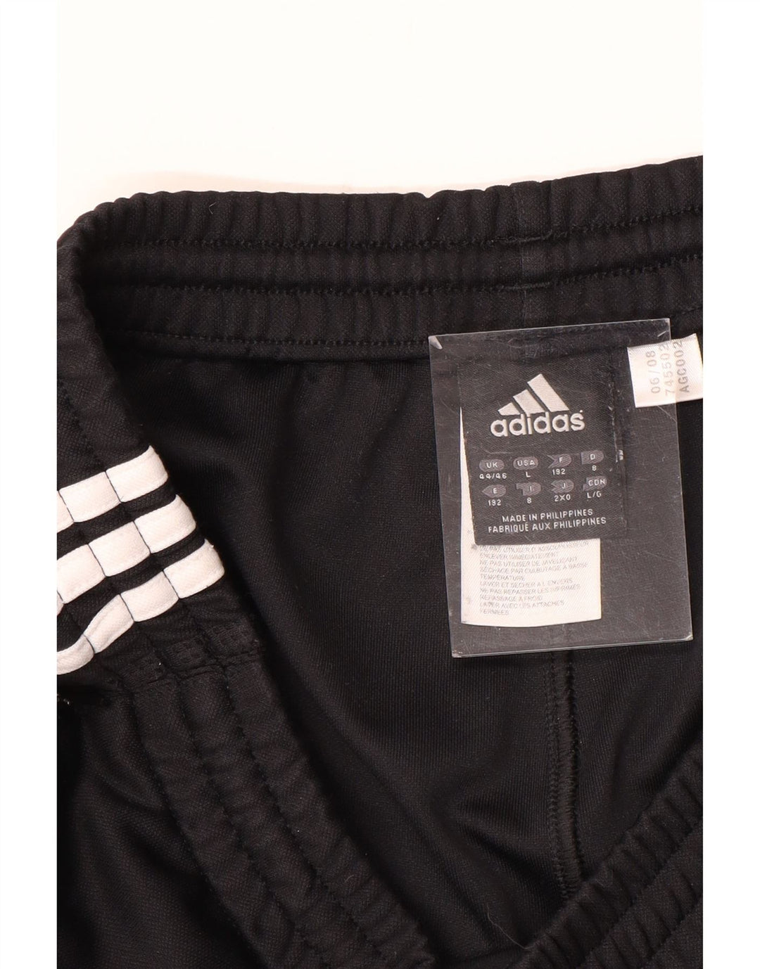 Calça de treino masculina Adidas UK 44/46 grande poliéster preto