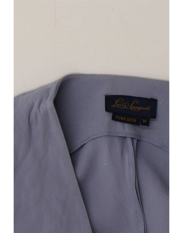 Luisa Spagnoli Cardigan Feminino Top UK 14 Seda Azul Médio