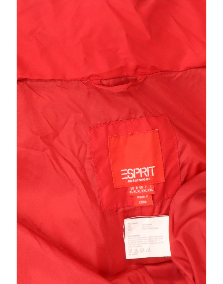 Jaqueta acolchoada feminina Esprit UK 18 XL poliéster vermelho