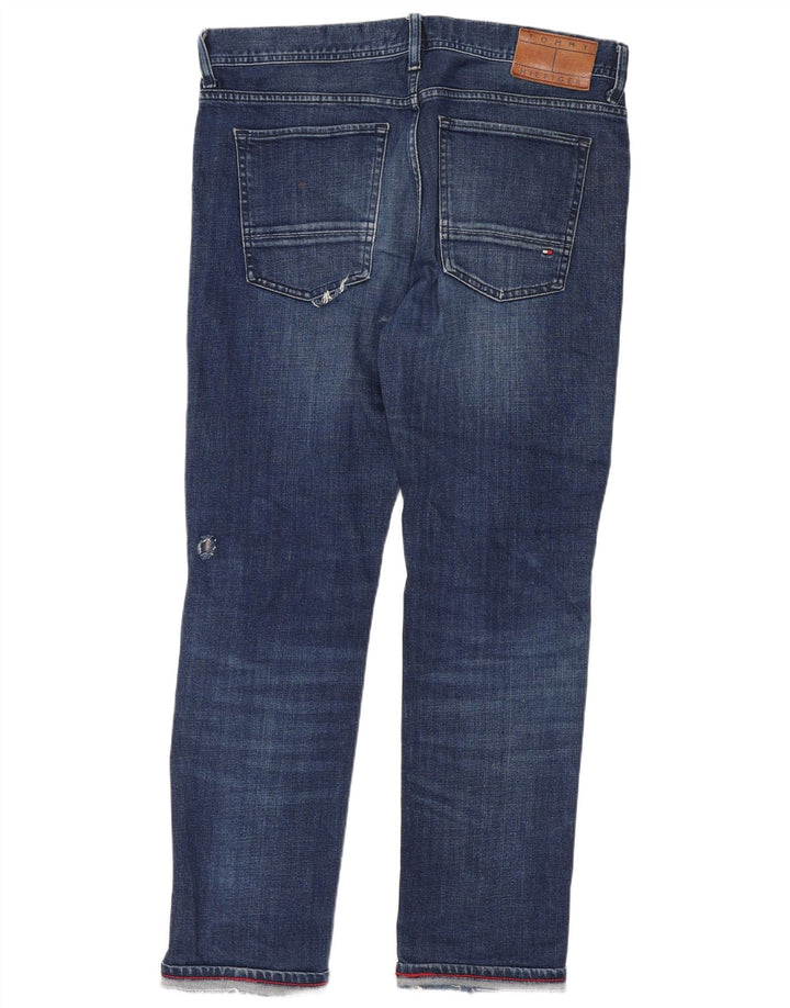 Tommy Hilfiger feminino Bleecker Slim Jeans W13 L28 Azul Algodão