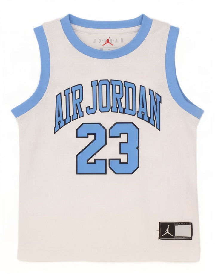 Jordan Boys Graphic Colete Top 2-3 Anos Poliéster Branco
