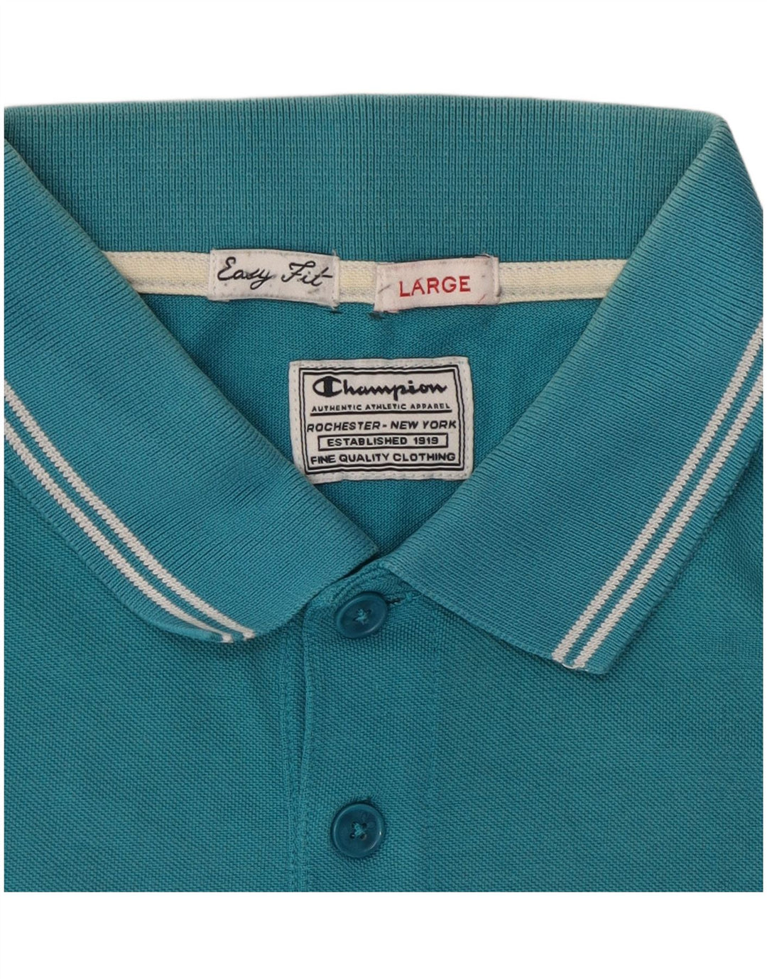 Camisa polo masculina Champion Easy Fit grande algodão azul