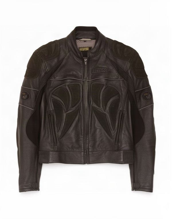 Jaqueta masculina Streetfighter de couro Racer IT 48 médio preto