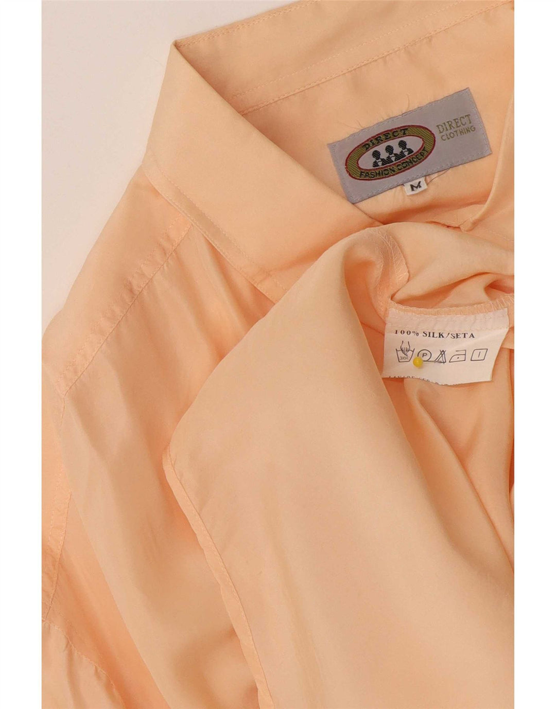 Camisa masculina vintage de manga curta seda laranja média