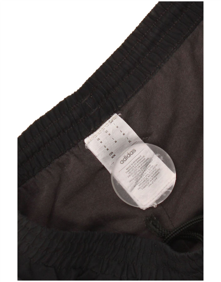 Calça de treino masculina Adidas Joggers médio preto colorblock poliéster