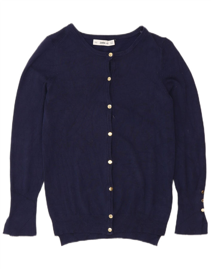 Suéter cardigã feminino Zara Reino Unido 12 médio azul marinho