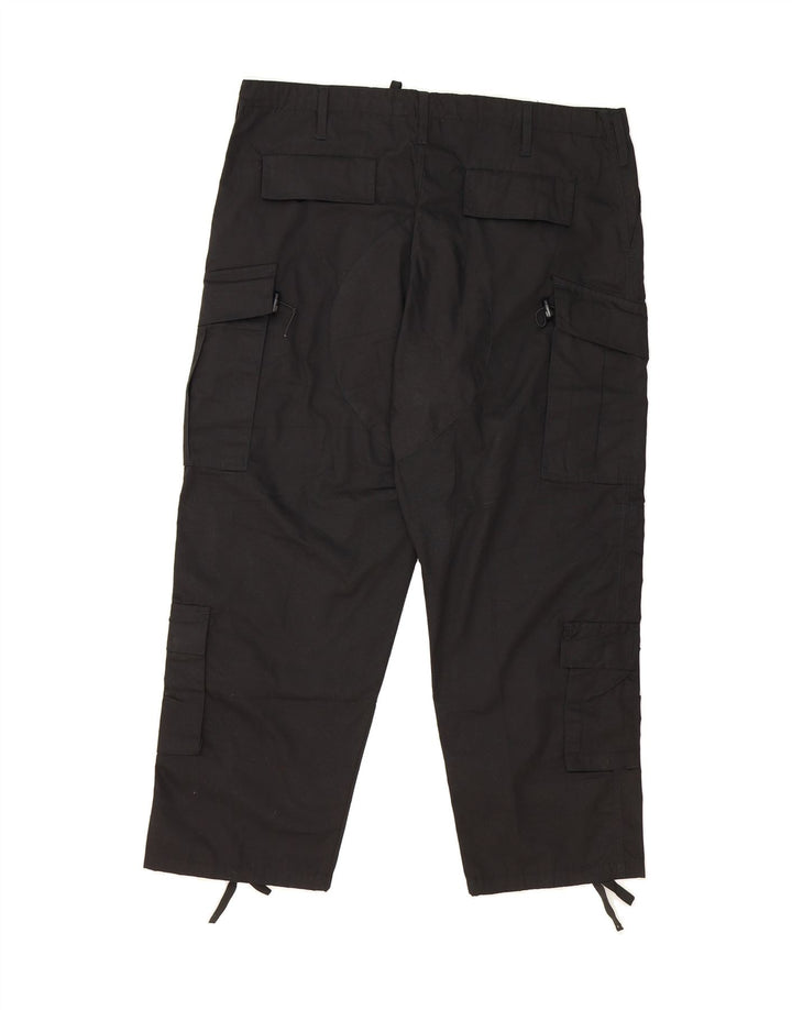 VINTAGE Mens Straight Cargo Trousers XL W43 L29 Black Cotton Vintage Vintage and Second-Hand Vintage from Messina Hembry 