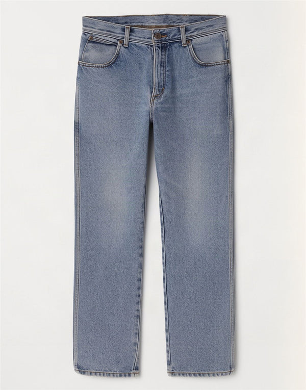 Wrangler Mens Regular Fit Jeans Reta W32 L30 Azul Algodão