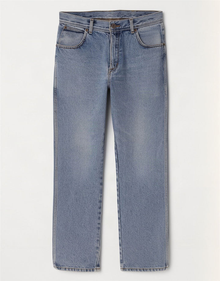 Wrangler Mens Regular Fit Jeans Reta W32 L30 Azul Algodão