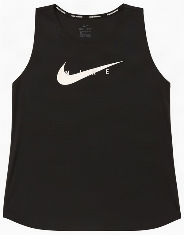Nike Womens Running Graphic T-Shirt Top UK 12 Medium Black Poliéster Sports
