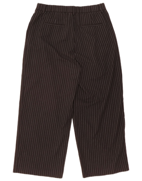 Calça feminina Benetton cintura alta cortada UK 12 médio W28 L23 preta