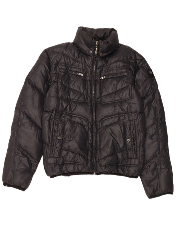 Jaqueta acolchoada com capuz masculina Diesel UK 44 2XL nylon preto