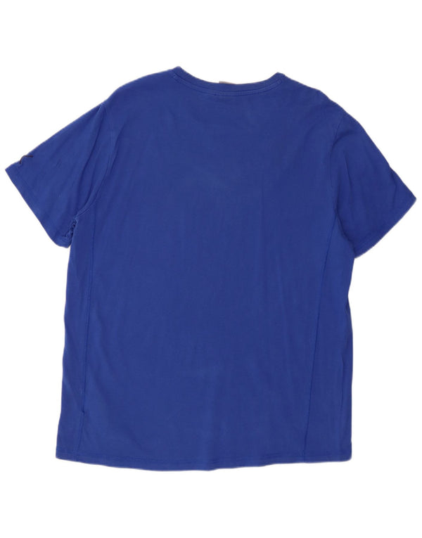 Puma Mens Graphic T-Shirt Top Grande Algodão Azul