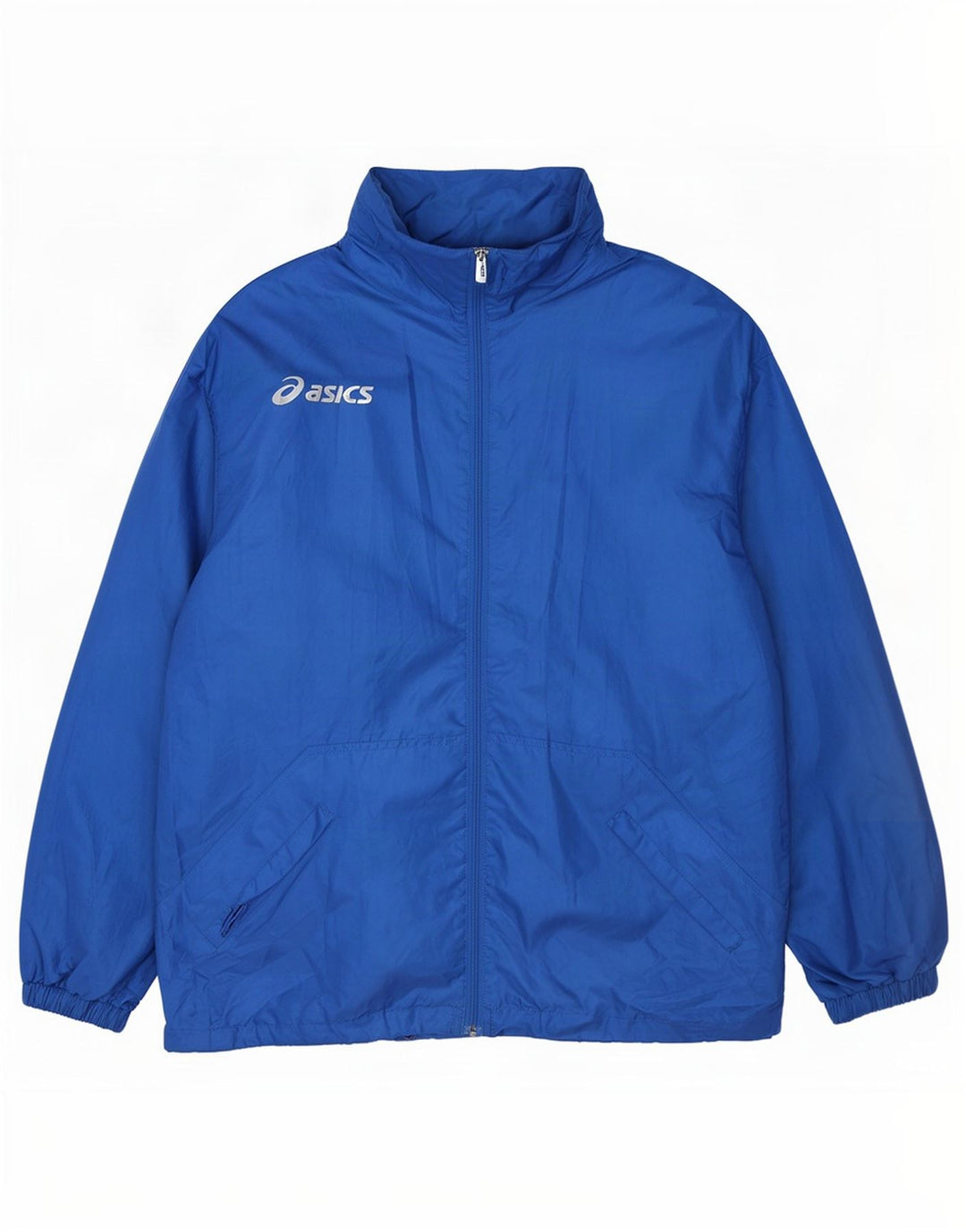 Jaqueta de chuva masculina Asics com capuz UK 40 grande poliéster azul