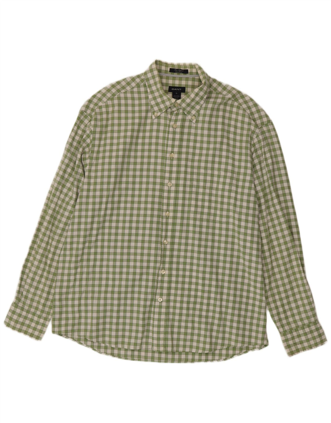 Gant Camisa masculina de ajuste regular XL verde algodão guingão