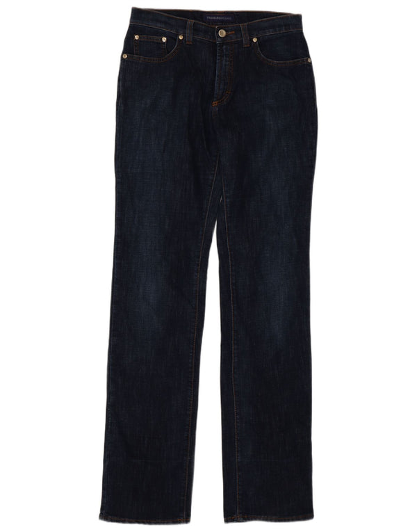 Jeans retos femininos Trussardi W27 L34 azul marinho