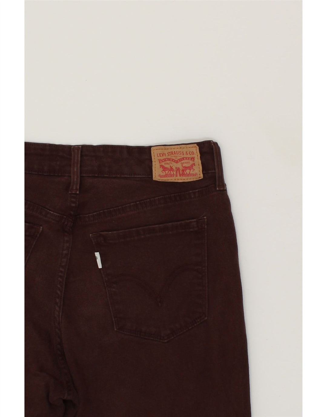 LEVI'S Womens 505 Straight Jeans W28 L31 Burgundy Cotton Vintage Levi's and Second-Hand Levi's from Messina Hembry 