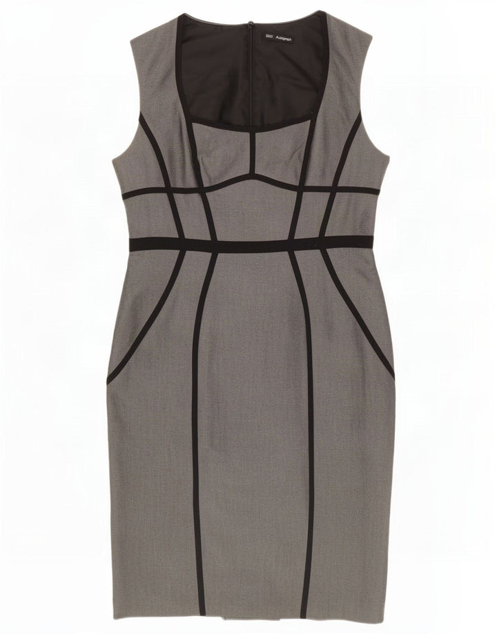 Vestido feminino Marks & Spencer Autograph sem mangas Reino Unido 14 cinza médio