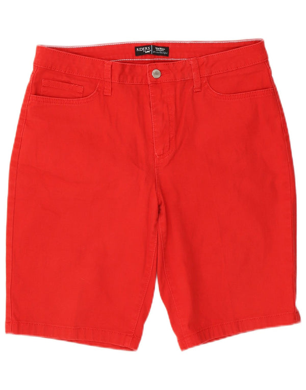 Lee Womens Riders Mid Rise Bermuda Shorts EUA 12 Grande W32 Algodão Vermelho