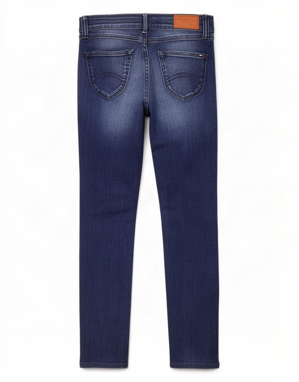 Tommy Hilfiger feminino Sophie cintura baixa jeans skinny W25 L27 algodão azul