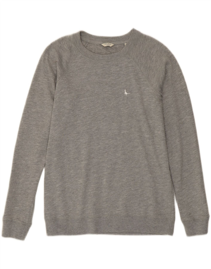 Jack Wills moletom feminino jumper UK 10 pequeno algodão cinza