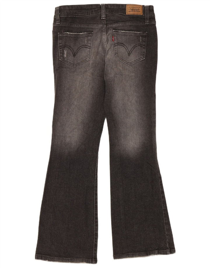 Jeans feminino Levi's 518 Super Low Bootcut US 3 pequeno W30 L29 algodão cinza