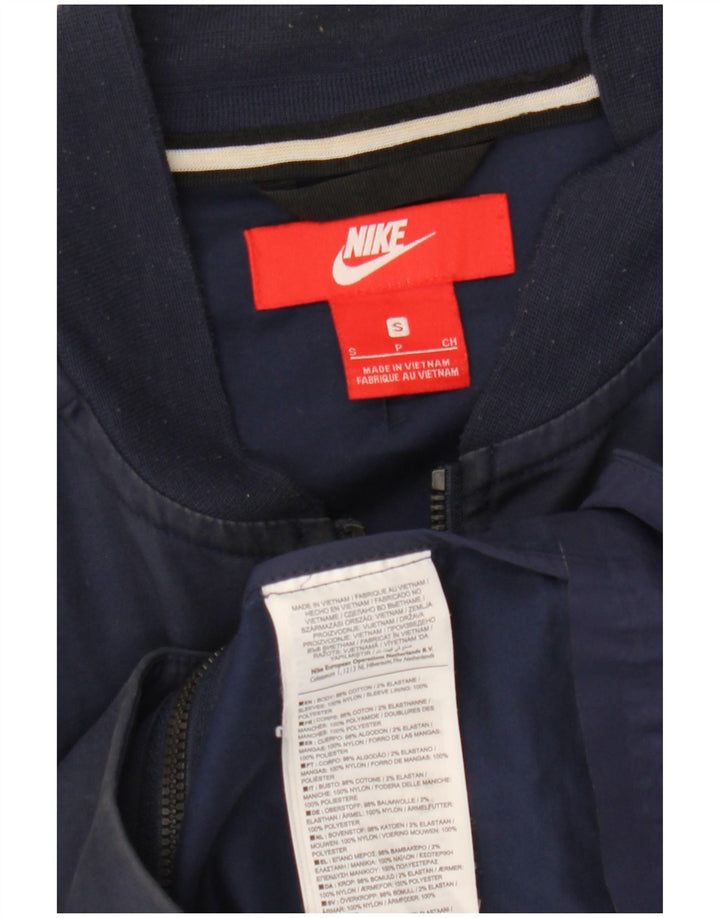 Jaqueta bomber masculina NIKE UK 36 pequena azul marinho algodão