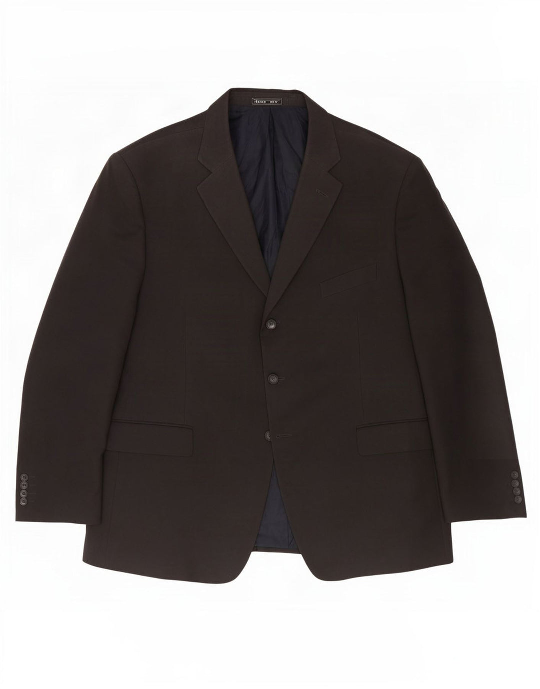 Jaqueta blazer masculina de 3 botões Marks & Spencer Reino Unido 46 XL azul marinho poliéster
