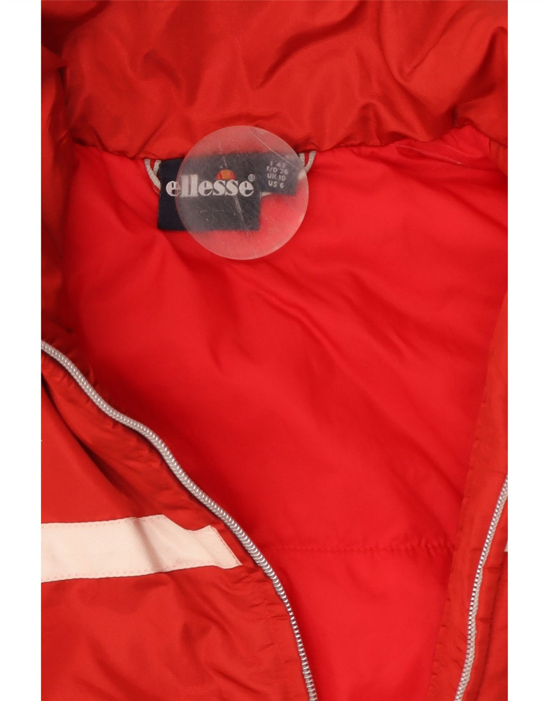 ELLESSE Colete feminino grande acolchoado UK 10 pequeno vermelho