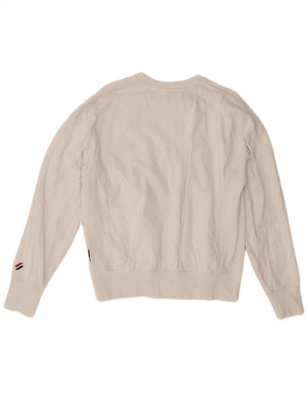 Suéter feminino Superdry UK 14 grande algodão branco