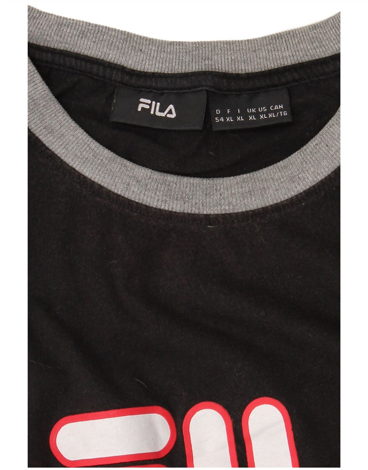 Camiseta gráfica masculina FILA Top XL preto colorblock