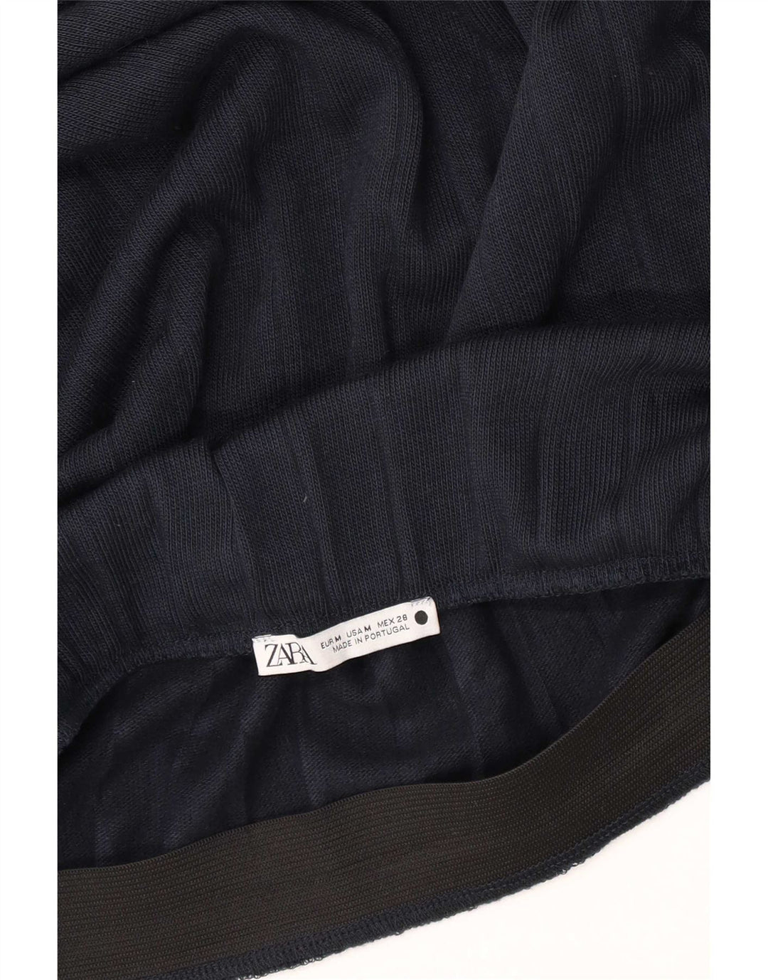 Saia midi feminina Zara médio W28 azul marinho