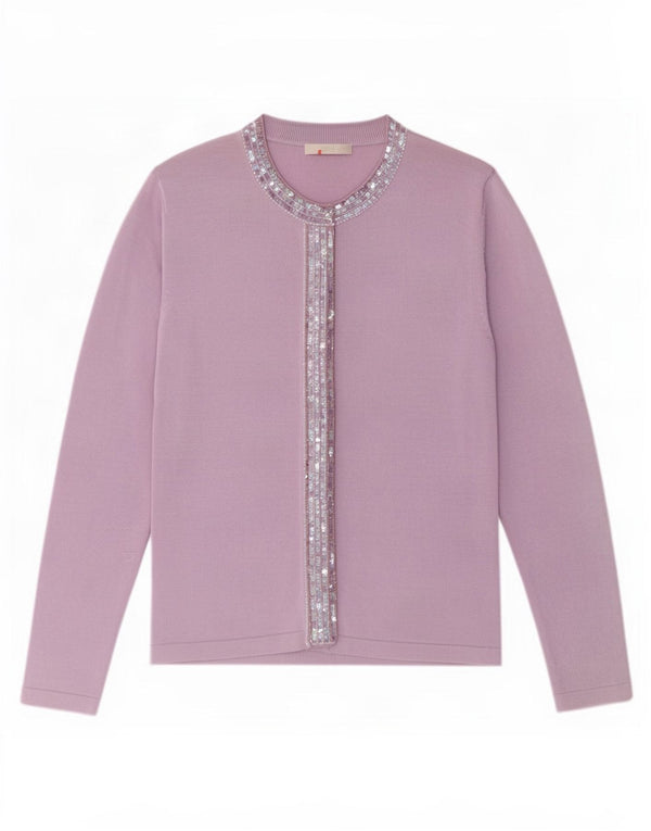 Suéter cardigã feminino Marks & Spencer Reino Unido 10 pequeno roxo