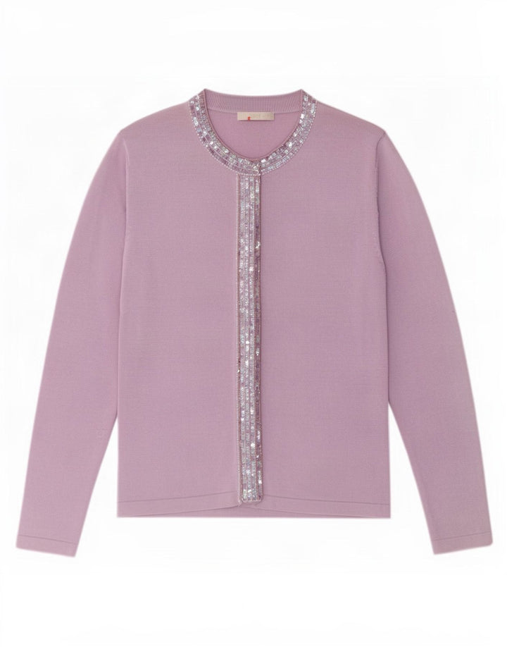 Suéter cardigã feminino Marks & Spencer Reino Unido 10 pequeno roxo