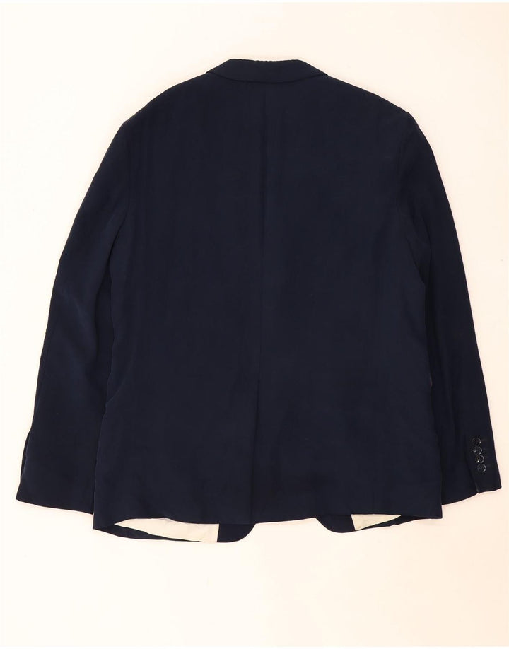 Jaqueta blazer masculina Zara com 2 botões IT 54 2XL azul marinho viscose